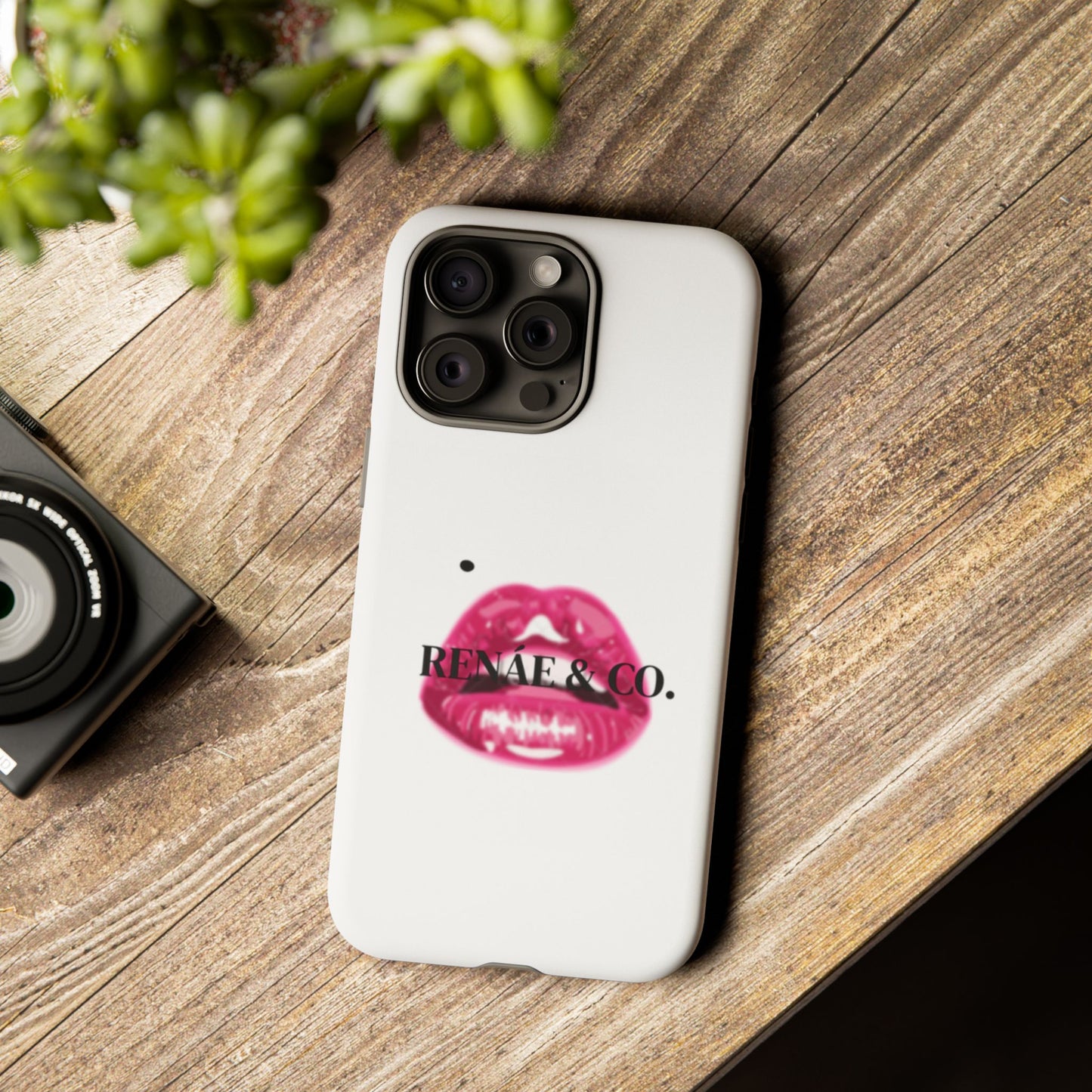 Glossy Pink Lip Print Phone Case — Renae & Co. Designer Protective Case