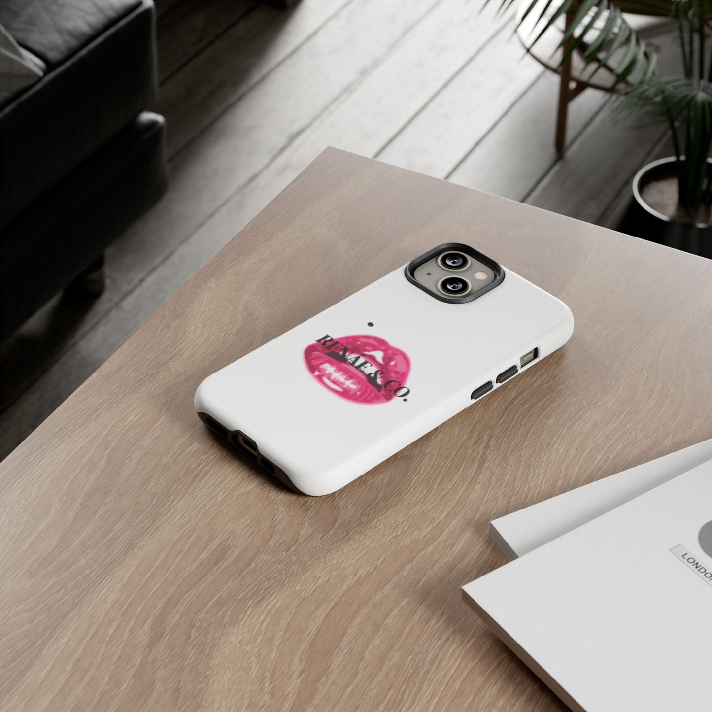 Glossy Pink Lip Print Phone Case — Renae & Co. Designer Protective Case