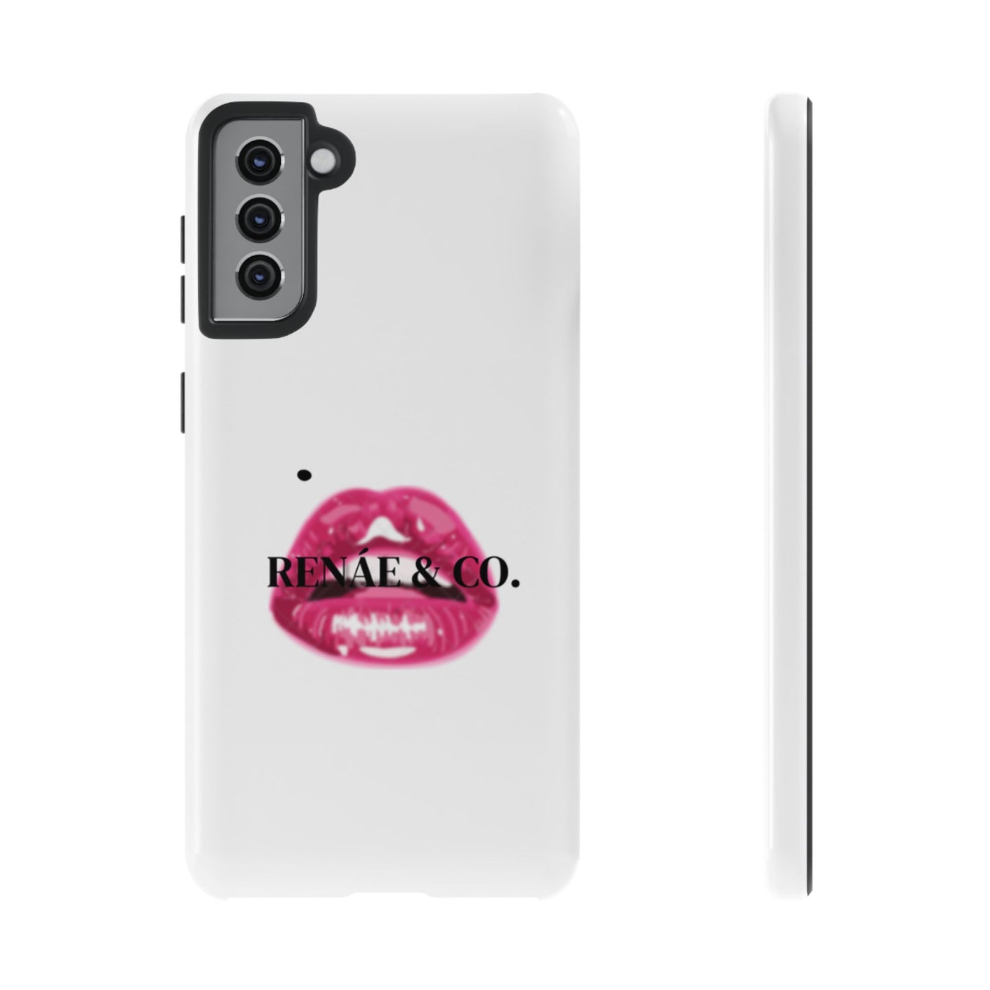 Glossy Pink Lip Print Phone Case — Renae & Co. Designer Protective Case
