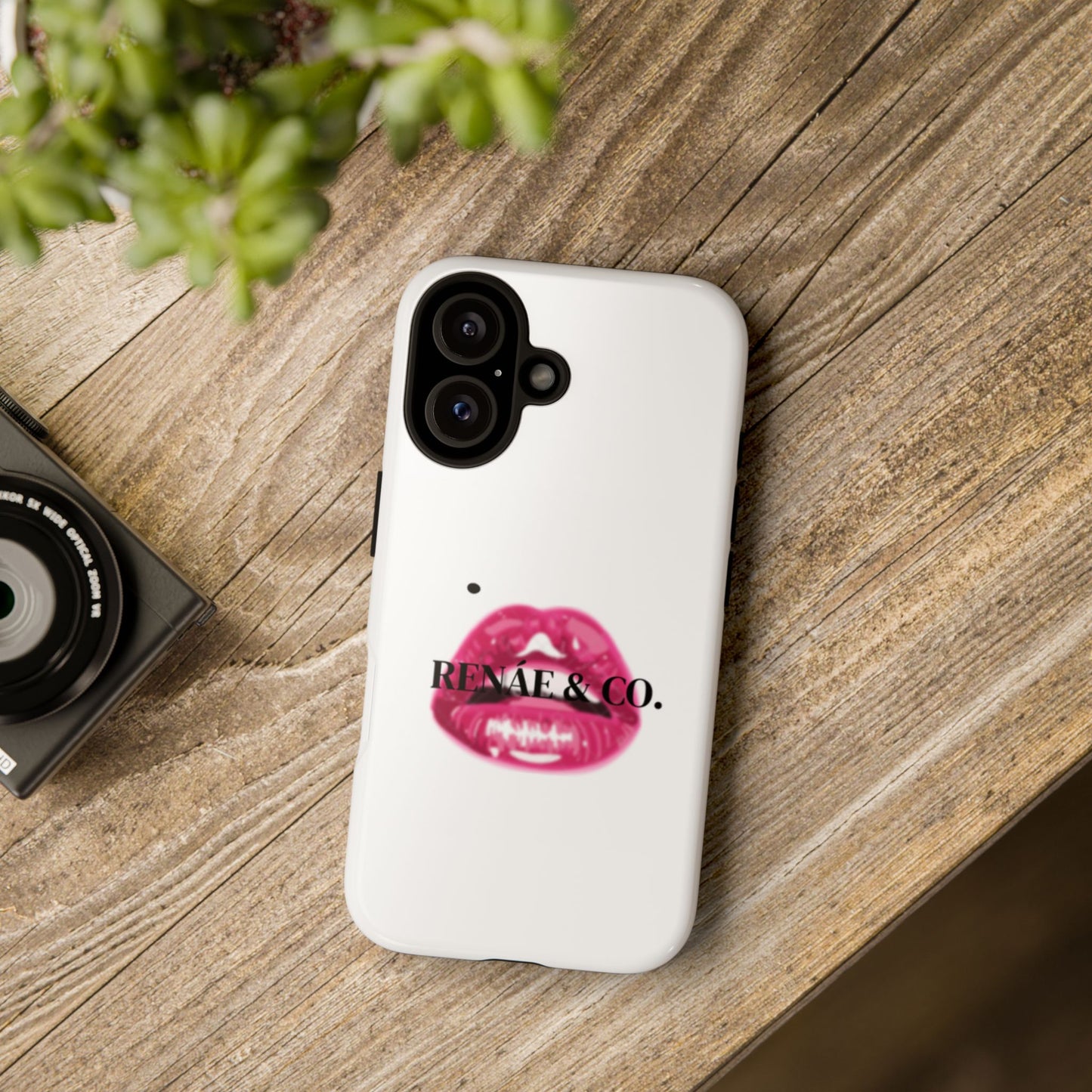 Glossy Pink Lip Print Phone Case — Renae & Co. Designer Protective Case