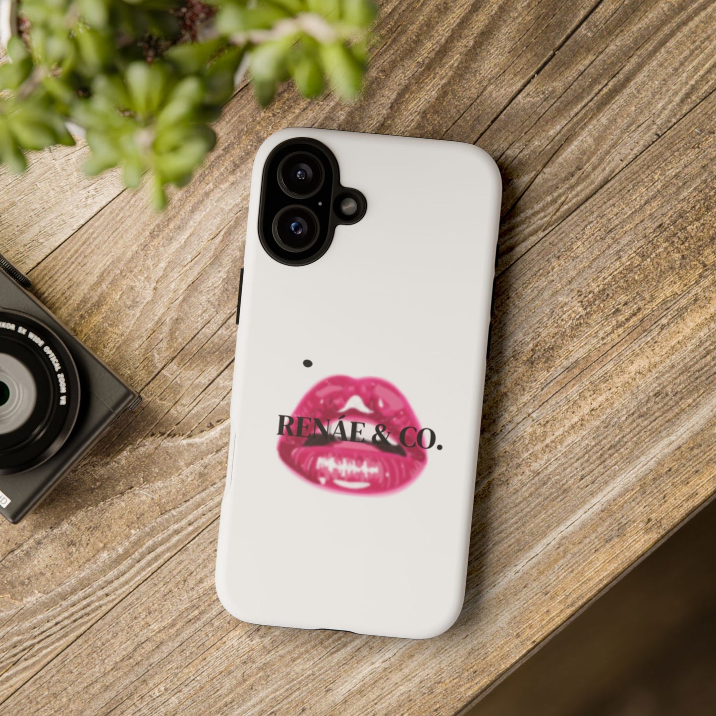 Glossy Pink Lip Print Phone Case — Renae & Co. Designer Protective Case