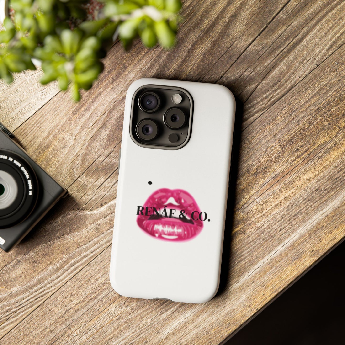Glossy Pink Lip Print Phone Case — Renae & Co. Designer Protective Case