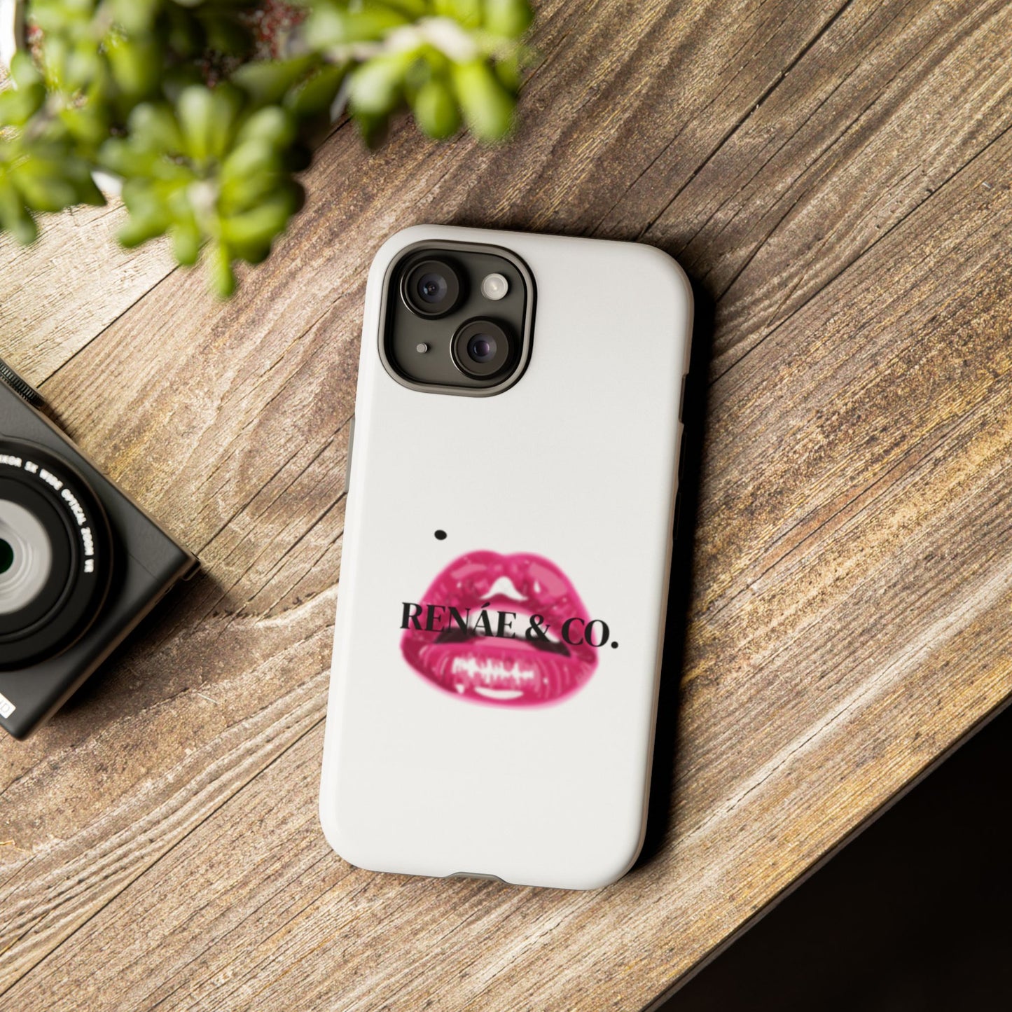 Glossy Pink Lip Print Phone Case — Renae & Co. Designer Protective Case