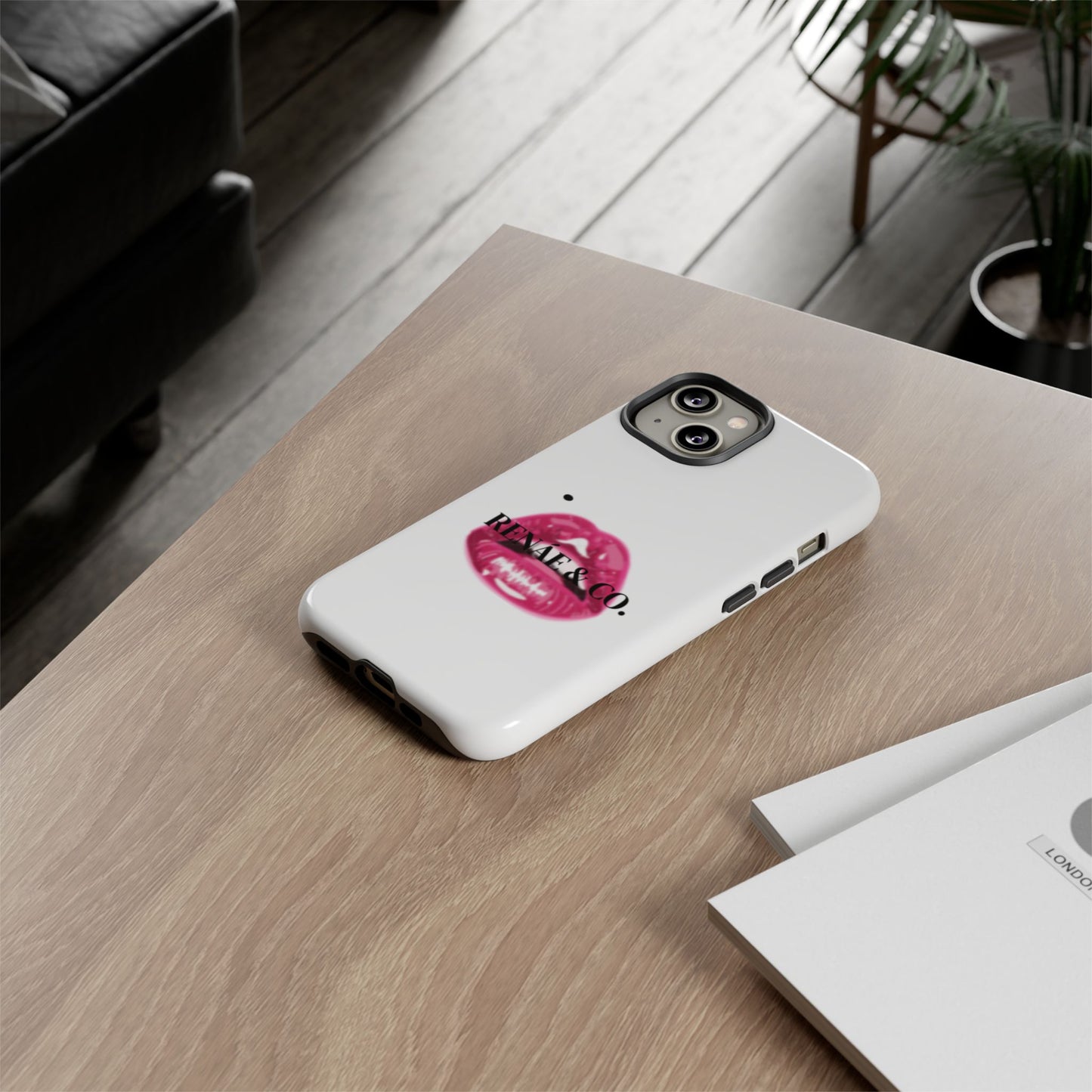 Glossy Pink Lip Print Phone Case — Renae & Co. Designer Protective Case